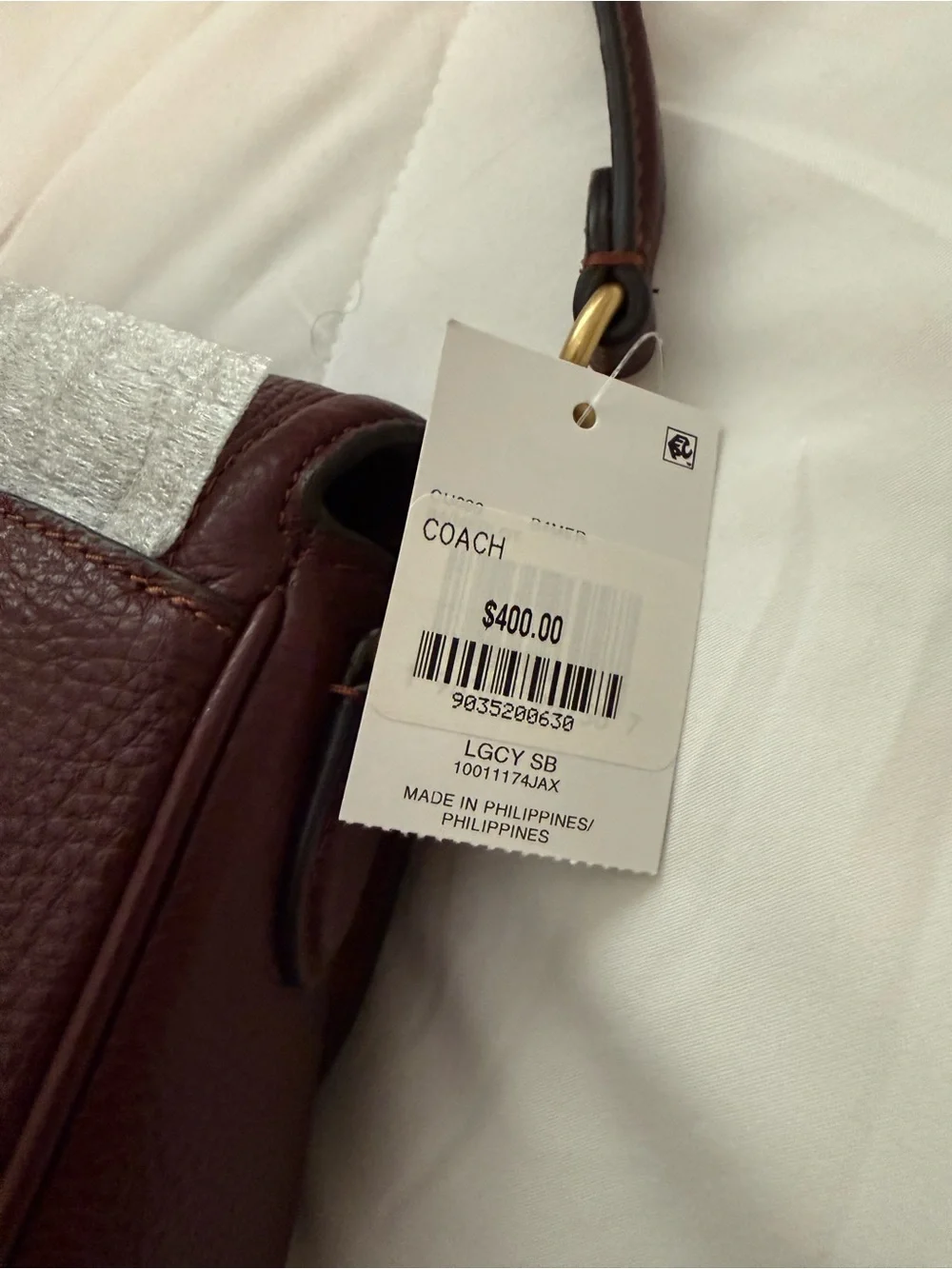 Coach Leather Saddle Bag - Burgundy